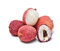 Lychees and its section Royalty Free Stock Photo