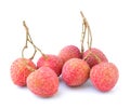 Lychees on white background Royalty Free Stock Photo