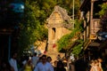 Lycian king tomb (Lion Sarcophagus) in the street in Kas district.