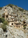 Lycian mountain graves Royalty Free Stock Photo