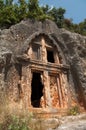 Lycian Rock-Cut Tomb Above KaÃÅ¸, Turkey Royalty Free Stock Photo