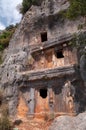 Lycian Rock-Cut Tomb Above KaÃÅ¸, Turkey Royalty Free Stock Photo