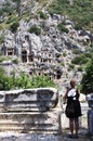 Lycian rock-cut tombs, Myra, Turkey Royalty Free Stock Photo