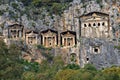 Rock tombs in Turkey Royalty Free Stock Photo