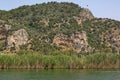 Lycian rock tombs in Ortaca of Dalyan. Mugla-Turkey Royalty Free Stock Photo