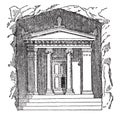 Lycian Tomb, vintage illustration