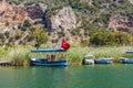 Lycian tombs in the mountains on the Dalyan River, Turkey