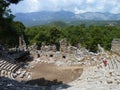 On the Lycian Way long-distance trail, Turkey: the theatre at the ancient site of Phaselis Royalty Free Stock Photo