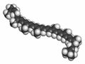 Lycopene red tomato pigment molecule, 3D rendering. Atoms are represented as spheres with conventional color coding: hydrogen .