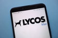 Lycos logo displayed on smartphone