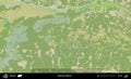 Lyelchytsy District outlined, Belarus. Topographic Humanitarian Royalty Free Stock Photo