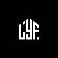 LYF letter logo design on BLACK background. LYF creative initials letter logo concept. LYF letter design.LYF letter logo design on Royalty Free Stock Photo