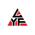 LYF triangle letter logo design with triangle shape. LYF triangle logo design monogram. LYF triangle vector logo template with red Royalty Free Stock Photo