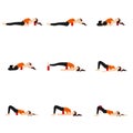 Lying asanas set with blocks