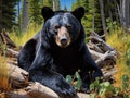 Lying Black Bear Royalty Free Stock Photo