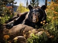 Lying Black Bear Royalty Free Stock Photo