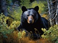 Lying Black Bear Royalty Free Stock Photo