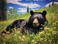 Lying Black Bear Royalty Free Stock Photo