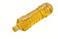 Lying bottle of sunflower oil isolated Royalty Free Stock Photo