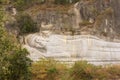 Lying buddha on the cave of Phnom Sampeau Royalty Free Stock Photo