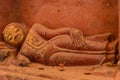 Lying Buddha statue in Bagan temple, Myanmar Royalty Free Stock Photo