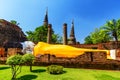 Lying Buddha statue in temple Ayutthaya Royalty Free Stock Photo