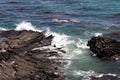 Lying columnar joints and waves are in harmony with the landscape