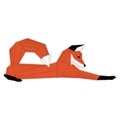 Lying funny fox. Geometric abstract polygonal illustration. Wild animal origami. Stylish modern clipart for design of