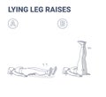Lying Leg Raises Girl Home Workout Exercise Guidance. Young Athletic Female Raising Both Legs Lying on the Floor Concept Royalty Free Stock Photo