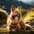 Lying maned wolf Royalty Free Stock Photo