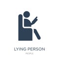 lying person reading icon in trendy design style. lying person reading icon isolated on white background. lying person reading