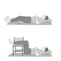 Lying postures for relaxing legs. exercises