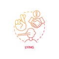 Lying red gradient concept icon Royalty Free Stock Photo