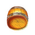 Lying Retro Drawn Wooden Beer Keg Barrel Color Vector