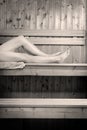 Lying in sauna Royalty Free Stock Photo