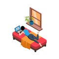Lying Working Home Composition Royalty Free Stock Photo
