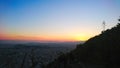 sunset of Athens from the hillside of Lykavittos hill Royalty Free Stock Photo
