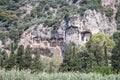 Lykian Rock Tombs, Dalyan Royalty Free Stock Photo