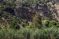 Lykian rock tombs. Dalyan,Turkey. Royalty Free Stock Photo