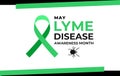 Lyme Disease Awareness Month. Vector Banner, Warning Poster For Social Media. Illustration Of Lyme Disease Borreliosis. Green