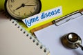 Lyme disease on healthcare concept inspiration on yellow background