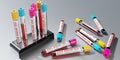 Lyme disease virus - test tubes, blood tests - 3D illustration