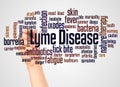 Lyme disease word cloud and hand with marker concept Royalty Free Stock Photo