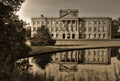 Lyme Hall, back side with mirror pool Royalty Free Stock Photo