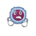 Lymphocyte cell cartoon character design having angry face