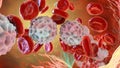 Lymphocytosis, illustration showing abundant white blood cells Royalty Free Stock Photo