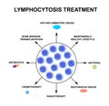 Lymphocytosis treatment. The increase in lymphocytes in the blood. Cell killers. Immunity Helper Cells. Infographics