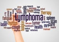 Lymphoma word cloud and hand with marker concept Royalty Free Stock Photo