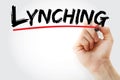 Lynching text with marker