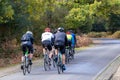 06/14/2019 Lyndhurst, Hampshire, UK A group of cyclists riding their bikes on country roads